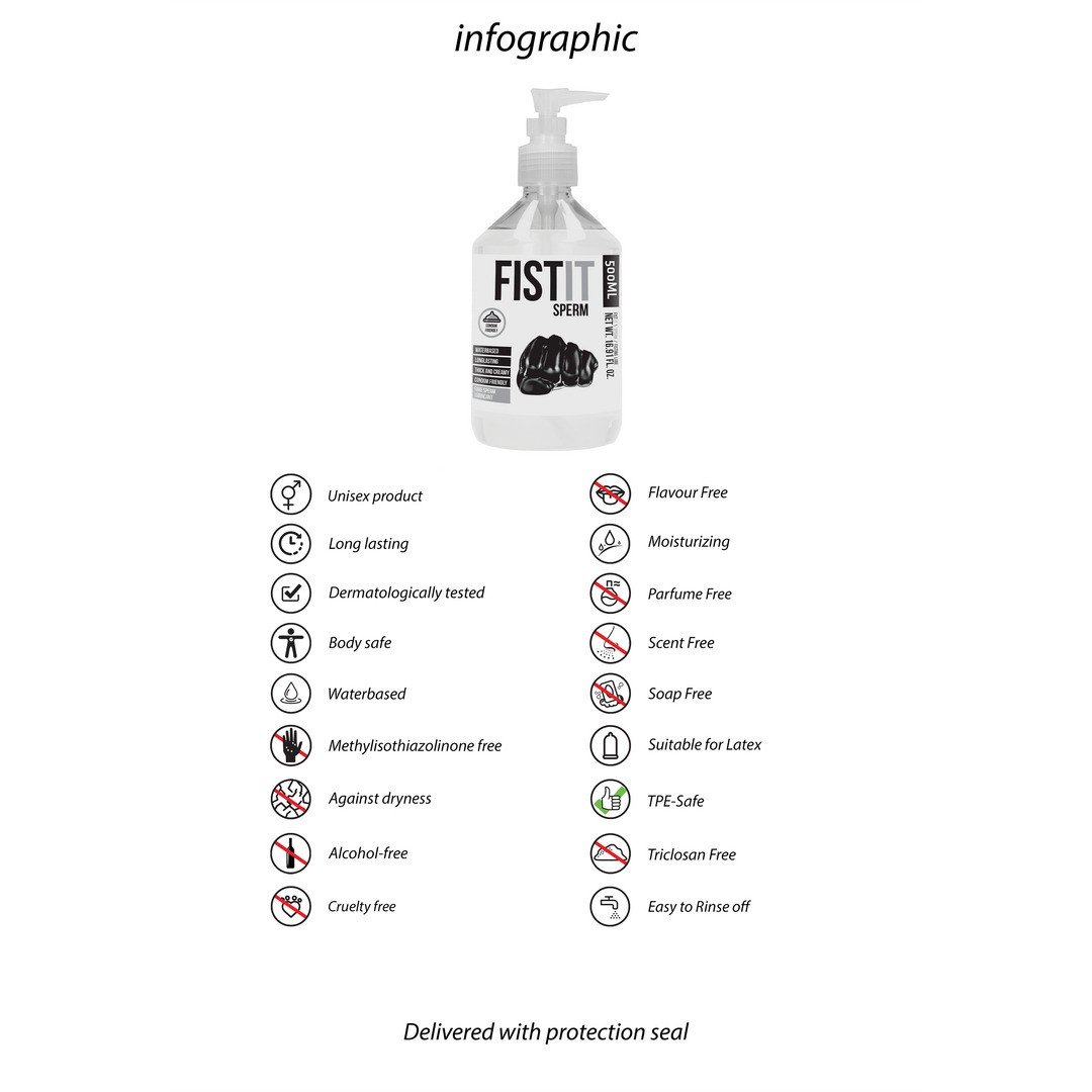 LUBRIFICANTE À BASE DE ÁGUA COM ASPECTO DE ESPERMA 17 FL OZ 500 ML FIST IT - Image 3