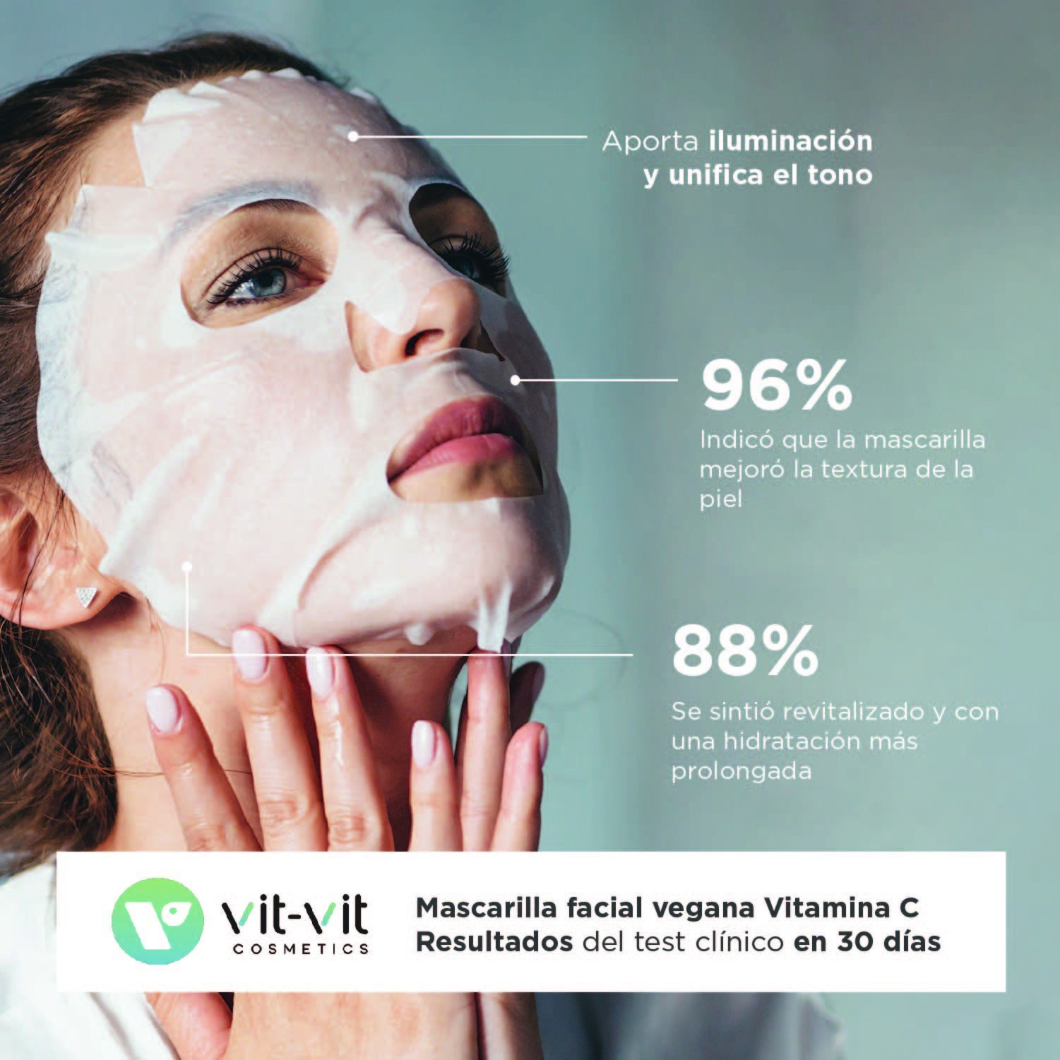 MÁSCARA DE TECIDO FACIAL VITAMIN C VIT VIT COSMETICS 20GR - Image 3