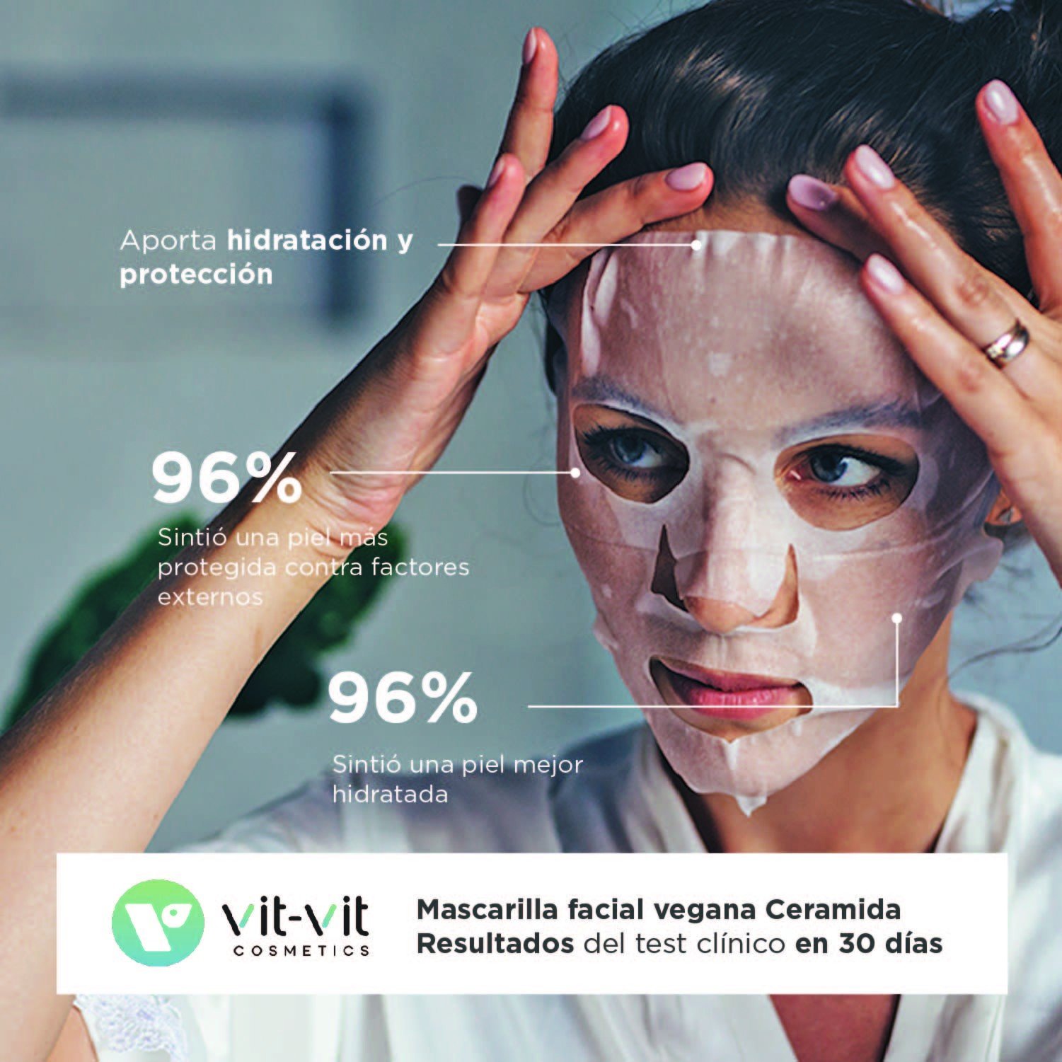 MÁSCARA DE TECIDO FACIAL CERAMIDE RESTORATIVE VIT VIT COSMETICS 20GR - Image 4