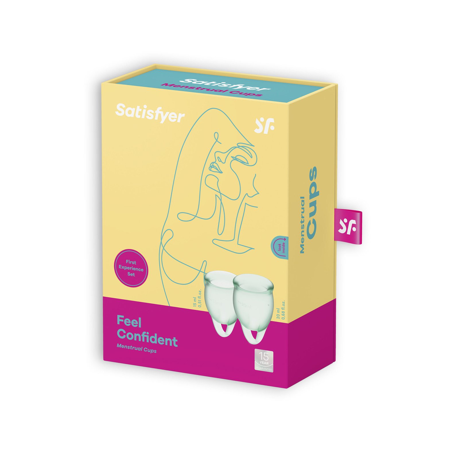 CONJUNTO DE 2 COPOS MENSTRUAIS FEEL CONFIDENT SATISFYER VERDE CLARO - Image 2