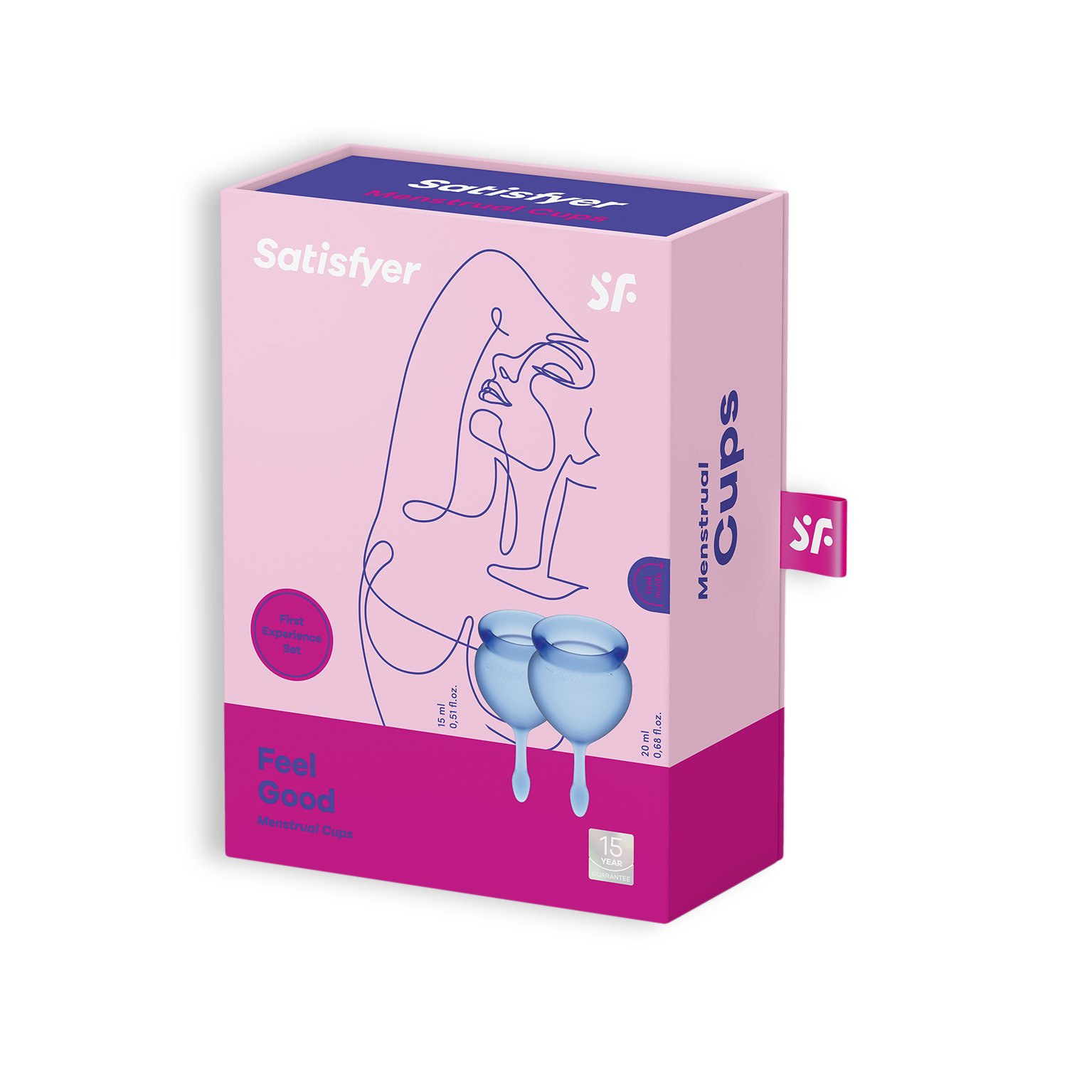 CONJUNTO DE 2 COPOS MENSTRUAIS FEEL GOOD SATISFYER AZUL ESCURO - Image 2