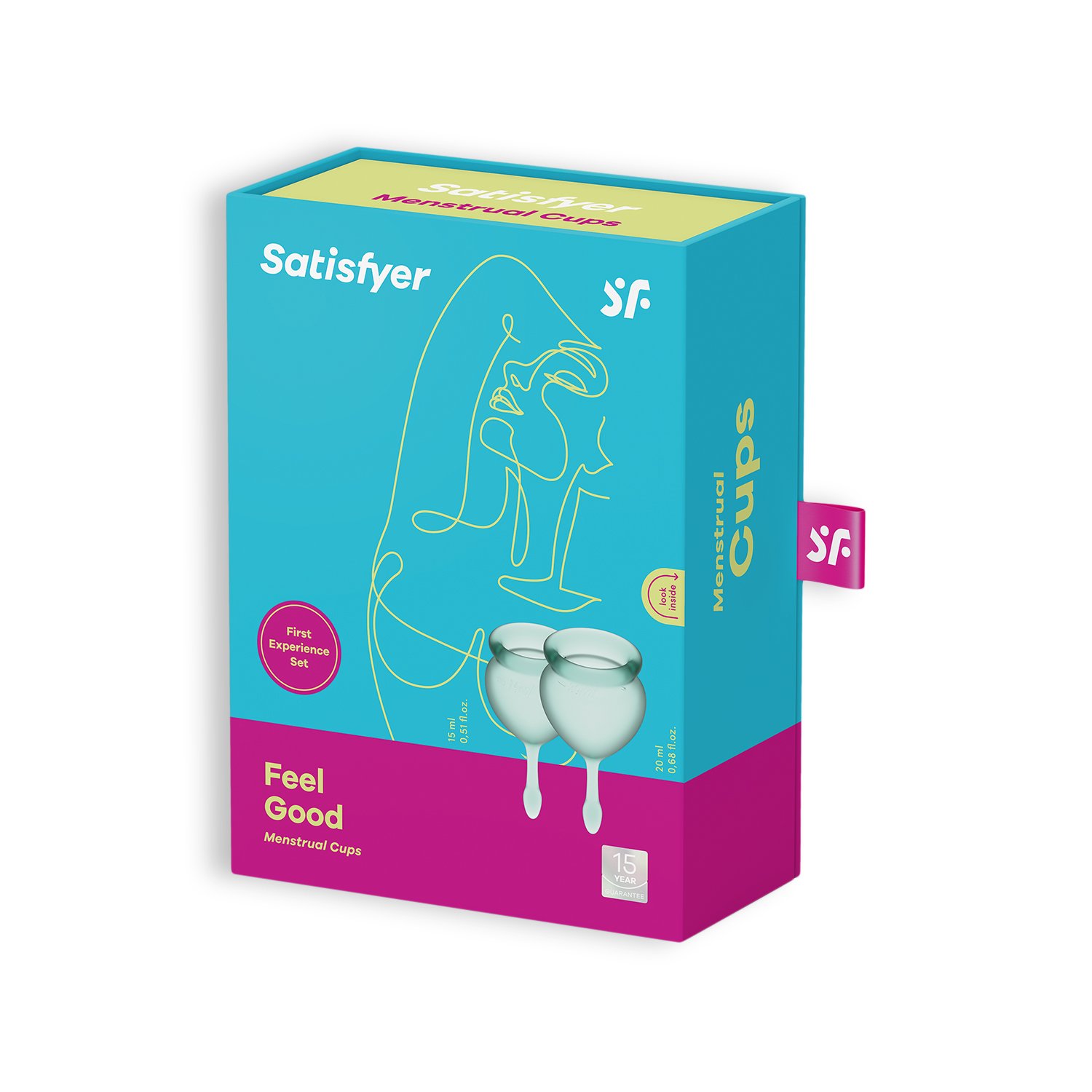 CONJUNTO DE 2 COPOS MENSTRUAIS FEEL GOOD SATISFYER VERDE CLARO - Image 2