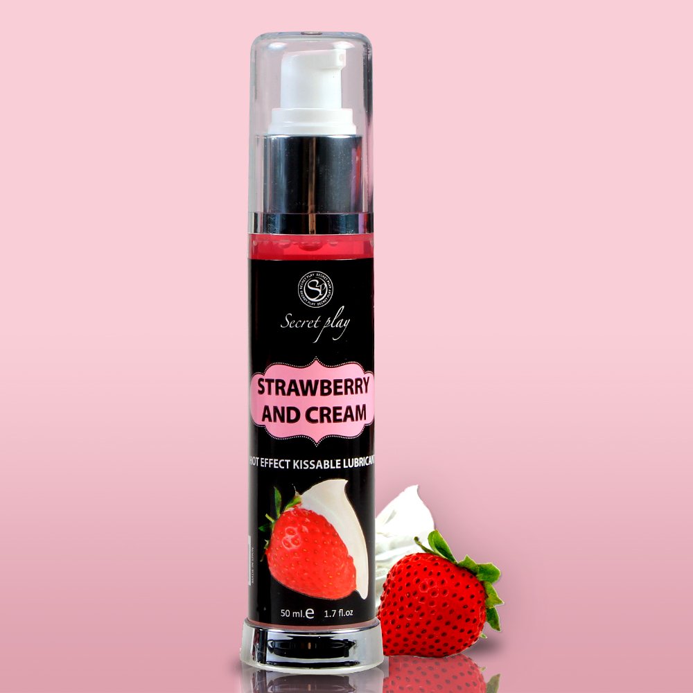 LUBRIFICANTE DE EFEITO CALOR COM SABOR A MORANGO COM NATAS 50 ML SECRET PLAY - Image 2