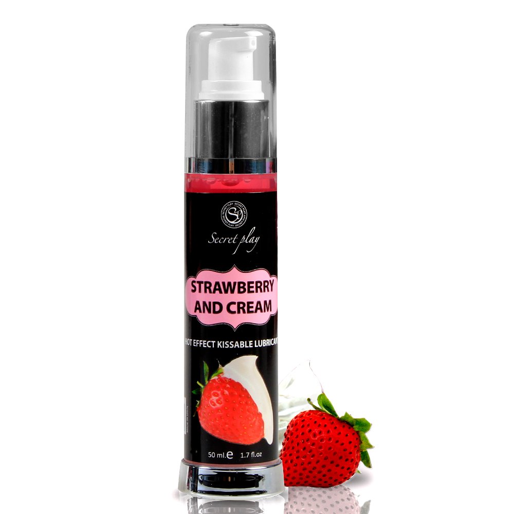 LUBRIFICANTE DE EFEITO CALOR COM SABOR A MORANGO COM NATAS 50 ML SECRET PLAY - Image 3